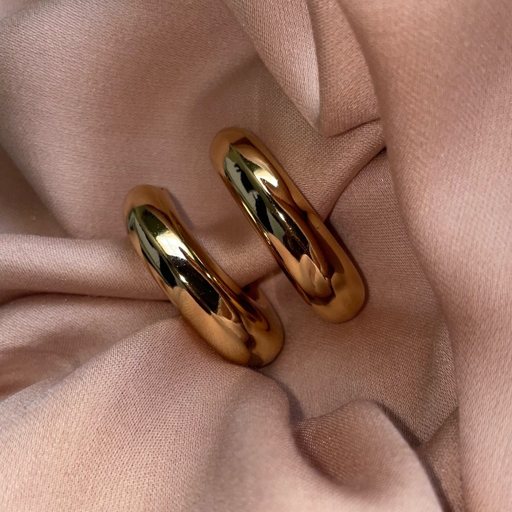 18K Gold-Plated Chunky Gold Hoop Earrings
